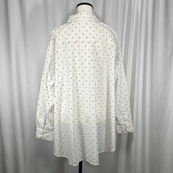 NWT Summersalt Button Up Polka Dot Boyfriend Oversized Shirt, Size Large - Picture 4 of 5